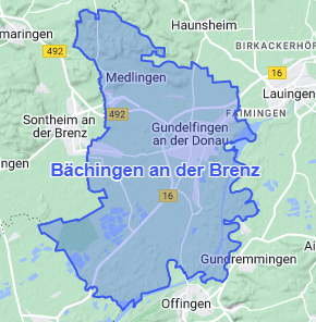 Pfarrei Bächingen Landkarte